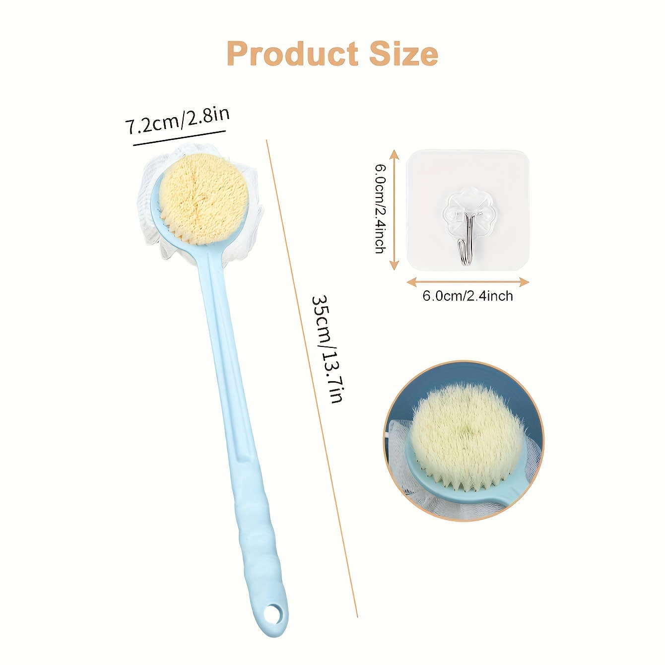 Cepillo Corporal Ducha Cerdas Esponja Lufa, Esponja Malla Espalda Mango  Largo Exfoliar Piel, Cerdas Masajes Adecuadas Húmedo Seco, Hombres Mujeres  - Accesorios Baño - Belleza Salud - Temu Chile