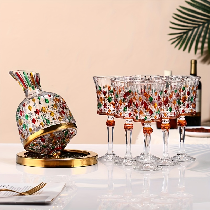 Vintage Wine Glasses Glass Drinkware Sets Ripple Drinkware - Temu