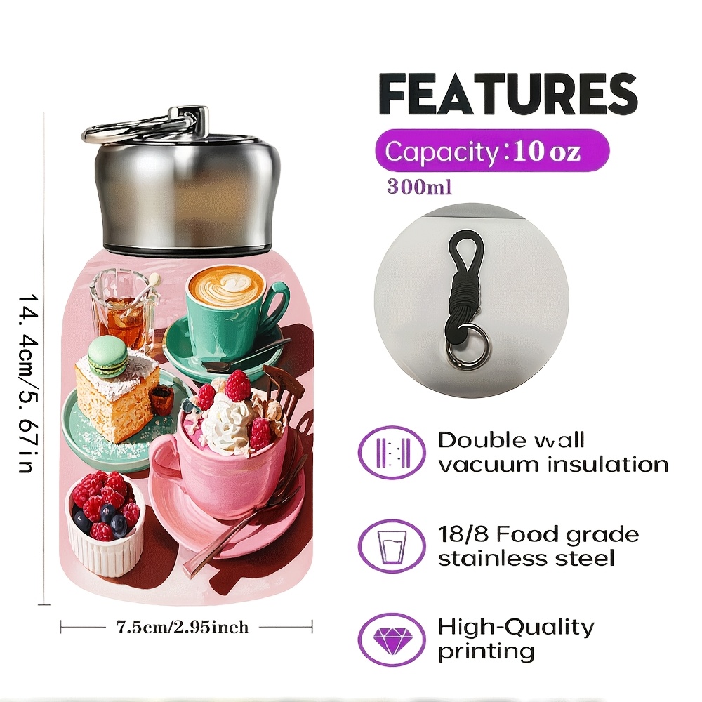1개 디저트, 커피 10oz/300ml 대용량 - 스테인리스 스틸 진공 단열 텀블러, 보온/보냉 보관, 미끄럼 방지 받침 & 누출 방지 뚜껑, 커피, 차용 보온병, 가정, 여행, 헬스장용 - 선물용 /, - 사용