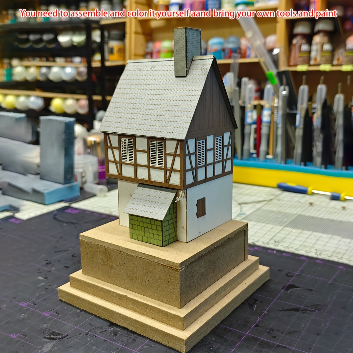 Detached House And Railway Setup Model Kit, Diorama