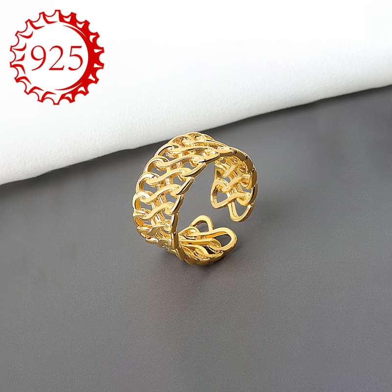 925 Silver Hollow Weave Cross Ring - Stylish Index Finger or Tail Ring