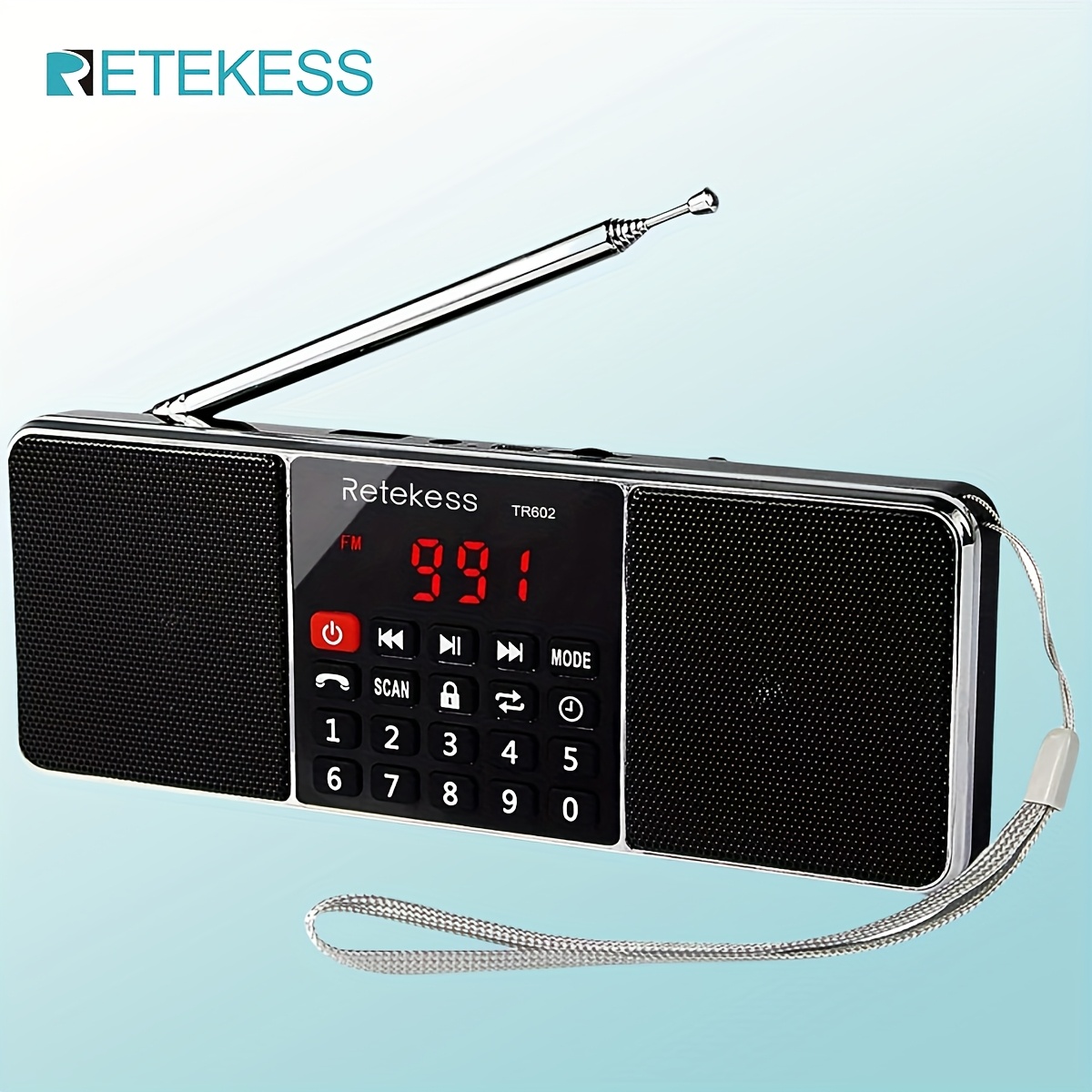 TEMU Radios numériques Retekess TR602, radios portables AM FM, radio stéréo rechargeable avec port USB TF fil, minuterie de mise en et ou l'extérieur
