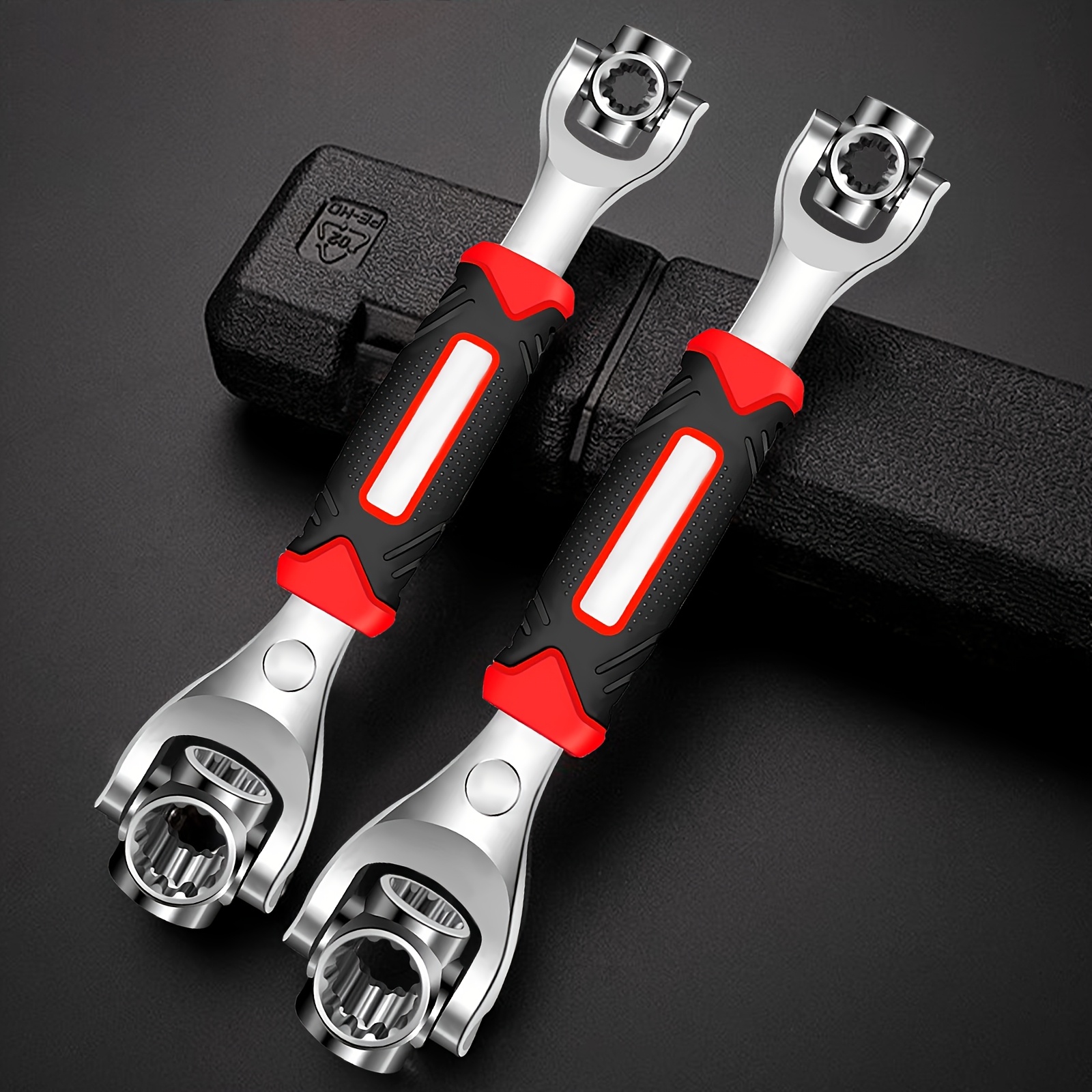 1pc 52 in 1 multi purpose socket wrench sae 5 16 3 4 metric 8 19mm fits 6 12 point     360 degree swivel head chrome vanadium steel suitable for industrial domestic and automotive maintenance