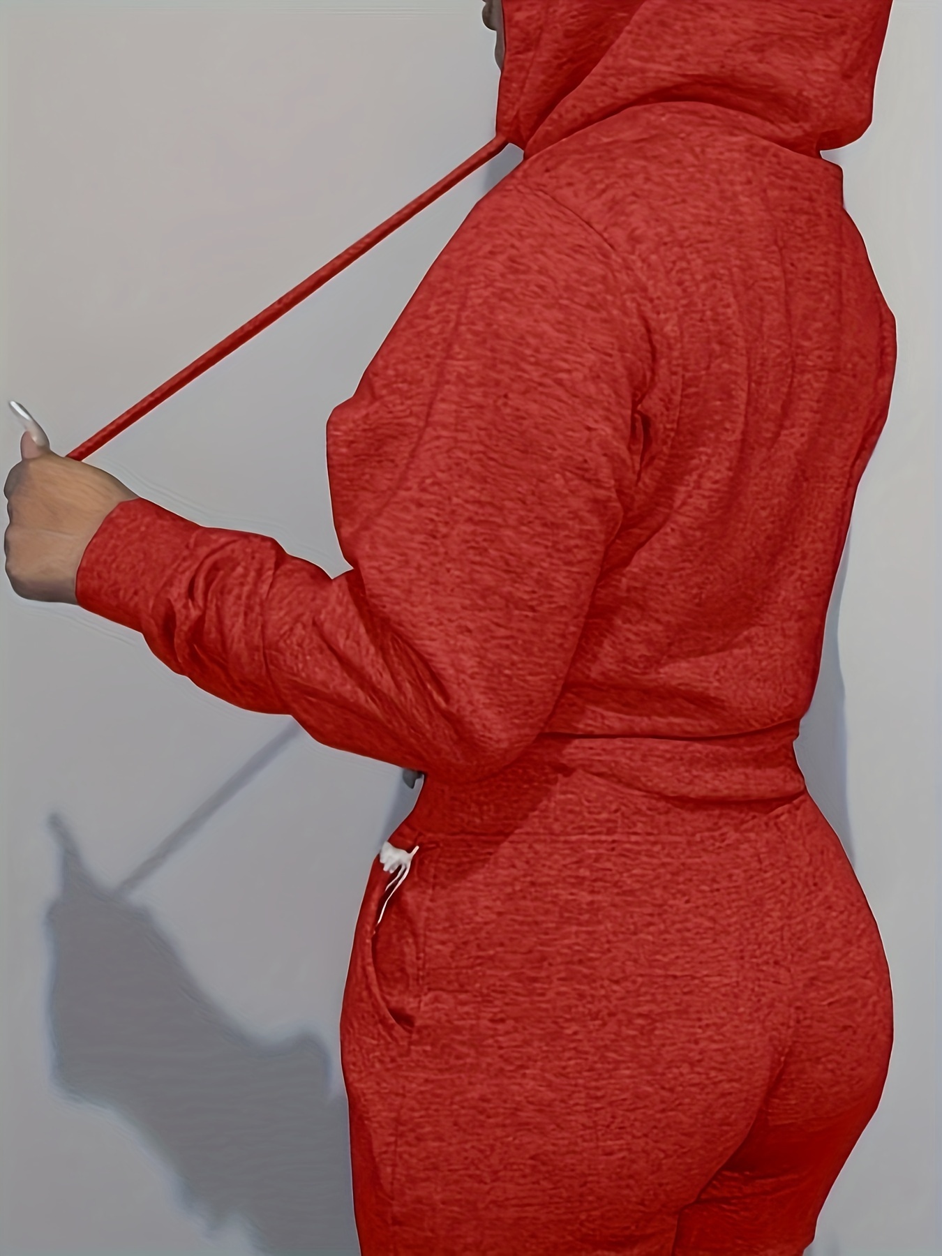 Women'S Solid Color Polyester Hoodie with Kangaroo Pocket, Fall Season Regular Length Pullovers, 100% Polyester Knit Fabric, 190g/m? - Cozy Casual Wear