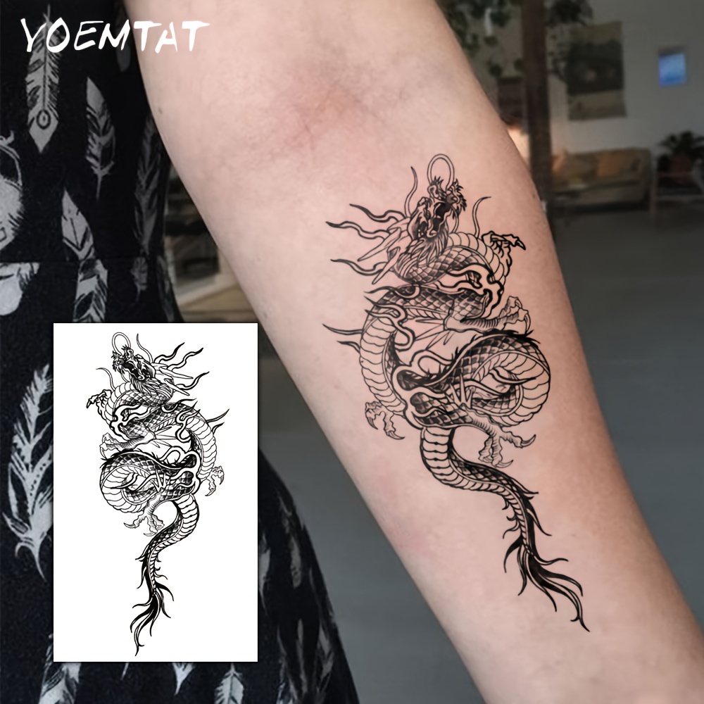 Authentic Dragon Sleeve Temporary Transfer Tattoo A5 Size - Realistic |  FAST SHIPPING | Japanese - Etsy, image size:1000x1000