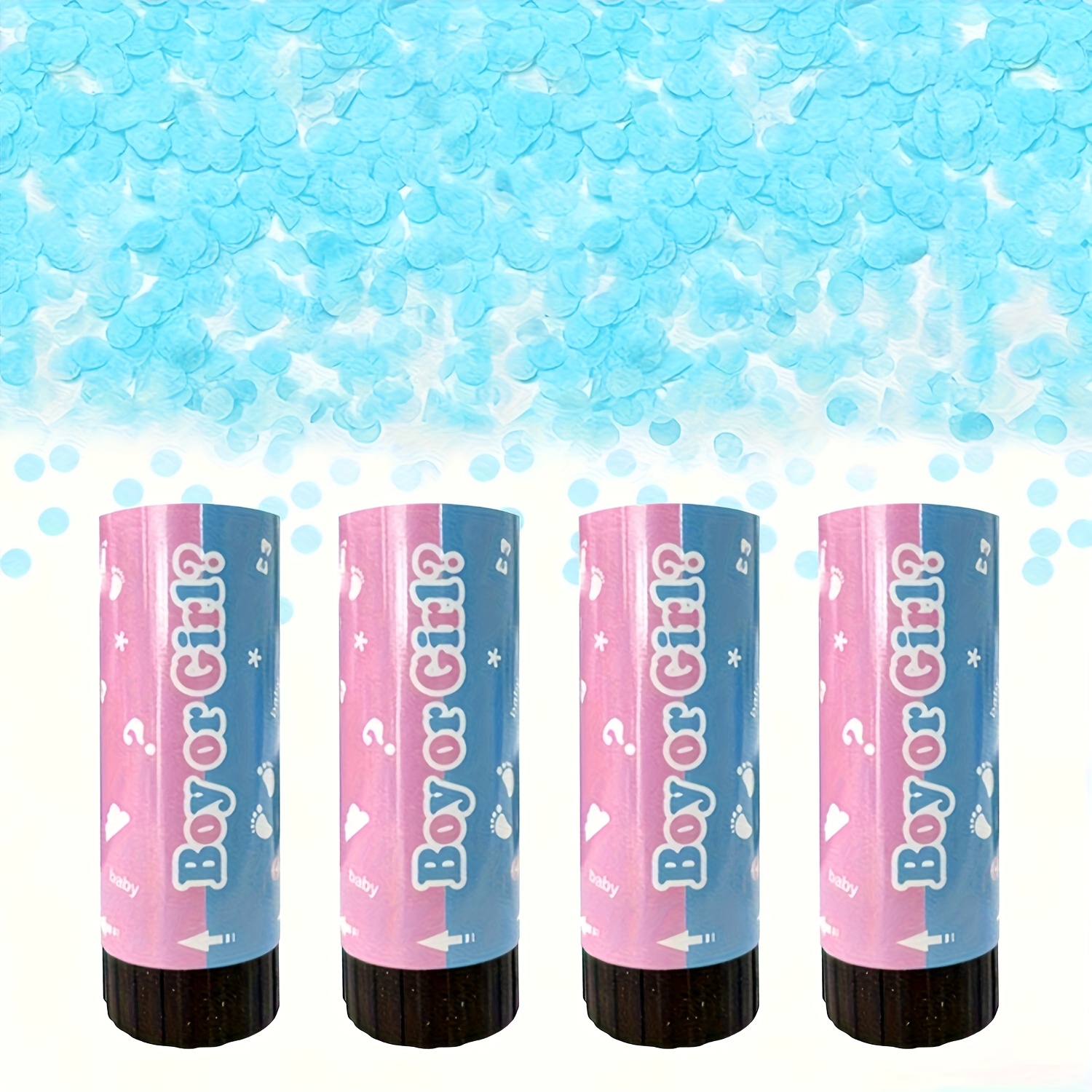 Image of 4/8pcs Blue And Pink Gender Reveal Confetti , Suitable For Weddings, Bridal Showers, Birthday Parties, Baptism Parties, Boy And Girl Decorations, Tabletop Decor, And Performance Props