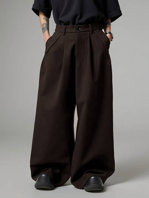 pantalones de hombre súper holgados de pierna ancha para , y uso casual con bolsillos, pantalones largos holgados para reuniones, desplazamientos y ocio - tipo oversized, , no compre le