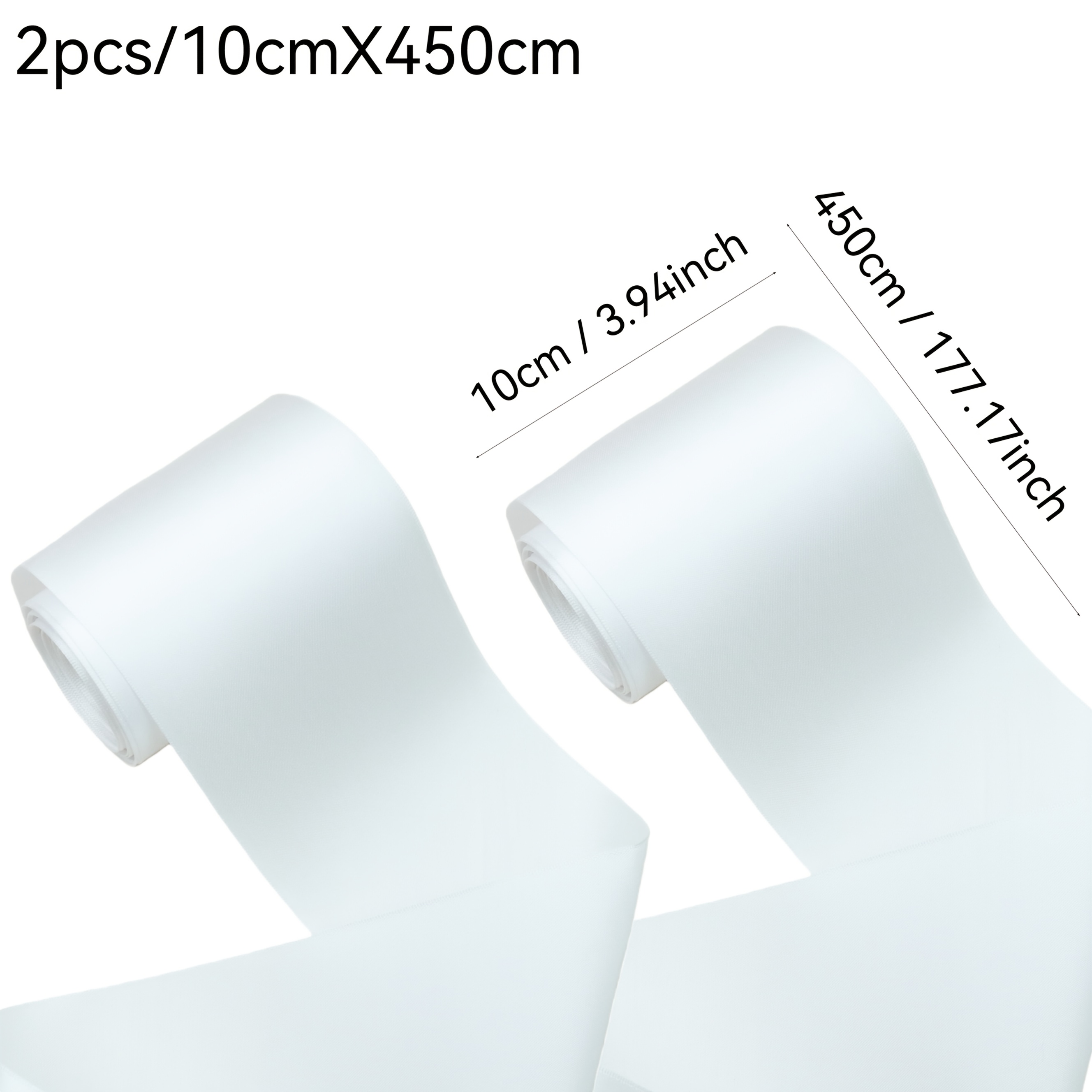 TEMU 2 Specifications Are , 450cm Length Ultra-wide Glossy Ultra-dense Polyester Satin Ribbon, Gift Box Bouquet Packaging, Chair Back Decoration,