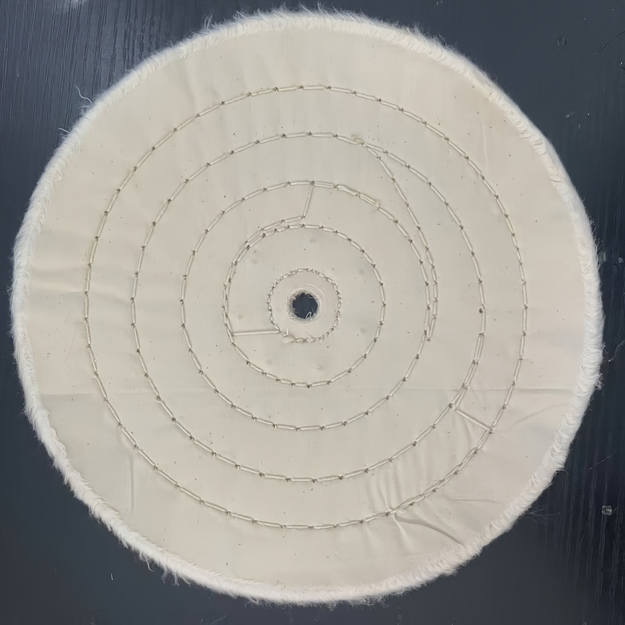 Image of 1pc White Fine Sand Fabric Polishing Cloth Wheel Installation Point Wheel, 8 Inches, 12mm Blade Hole, Used For Wood, Plastic, Metal, Ceramic, Glass, Mirror Polishing