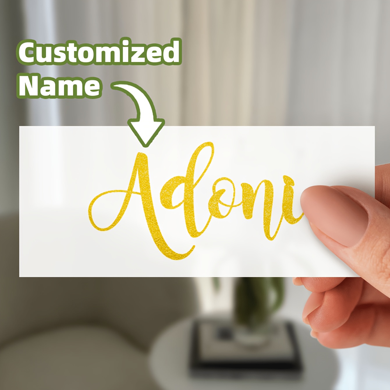 TEMU 1-10pcs Personalized Custom Name Label Stickers, Custom Decal Stickers, Date Stickers, In Sizes And Colors, Reusable, Stylish, High Quality And