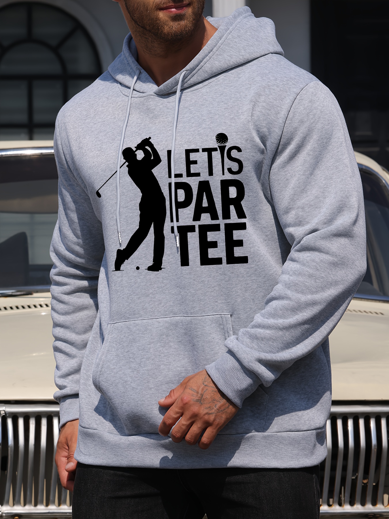 mens golf themed hooded sweatshirt casual winter warm Temu