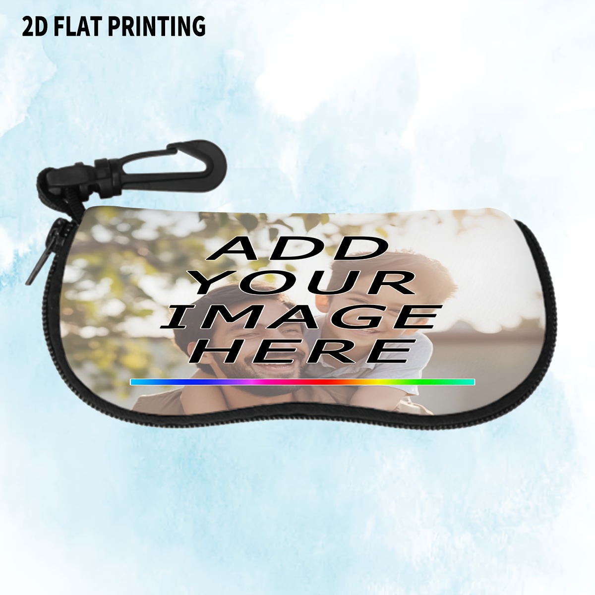 TEMU Estuche para gafas 2D, personalizado con tu texto, foto , regalo personalizado para , elegante estuche protector para gafas, diseño