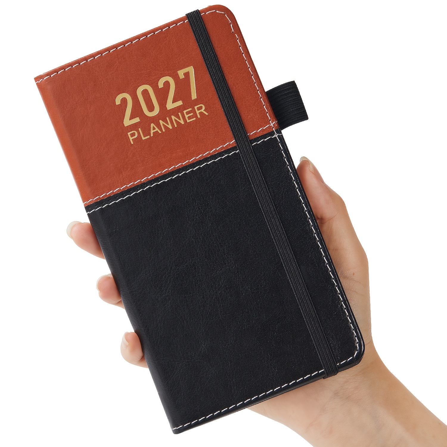TEMU Agenda de bolsillo 2027, pequeña agenda semanal y mensual para bolso, 2027 - 2027, con pestañas mensuales, bolsillo interior, mini agenda de