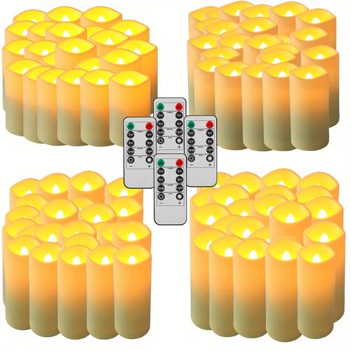 72pcs set of flameless flickering candle lights with remote control and timer ideal for home decor new year gifts birthday and wedding decorations depth 2 2 x height 456