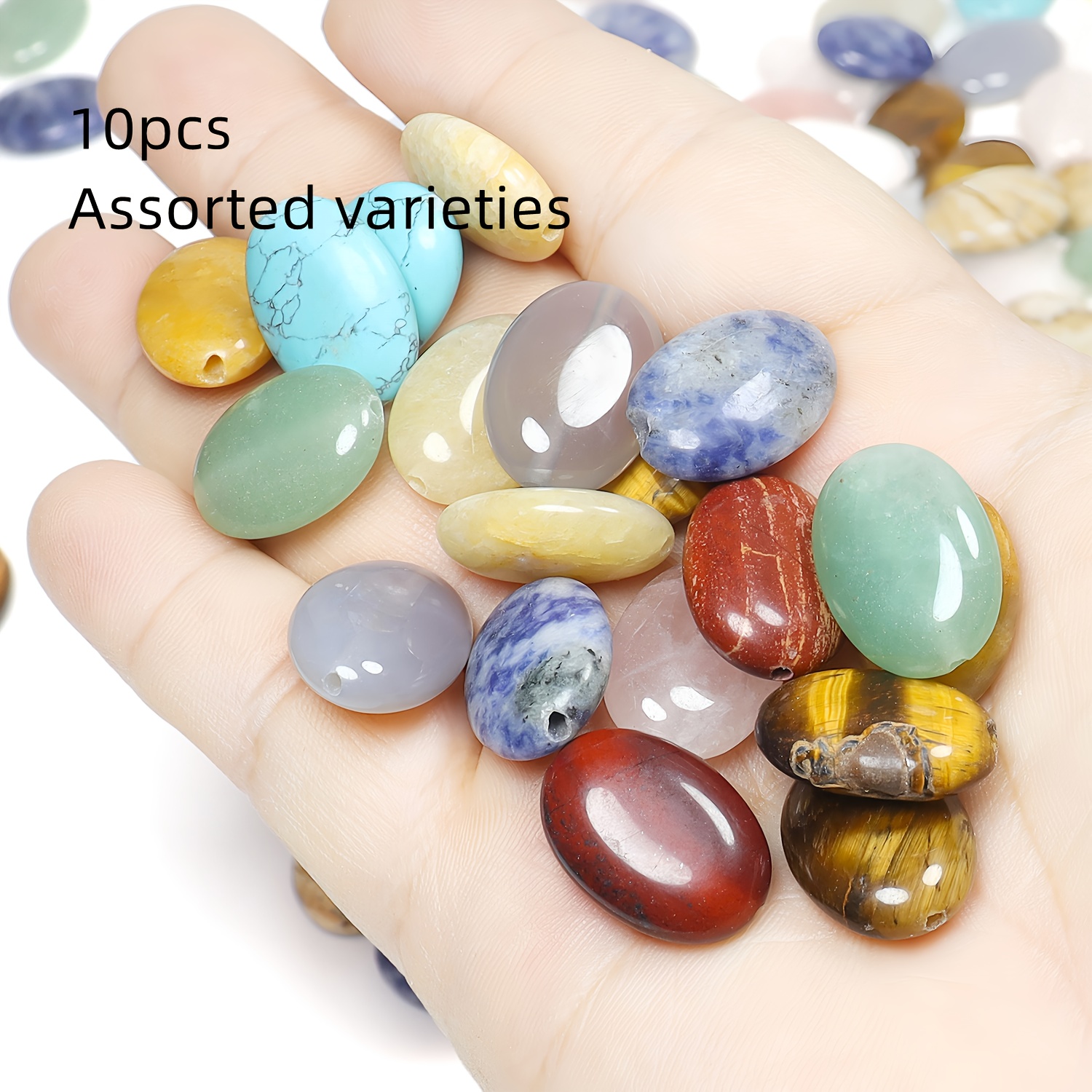 TEMU 10/20pcs Perline Ovali Doppie Curve in 13x18mm, Perline Sciolte Fatte a , Charm per Braccialetti Fai da Te, Orecchini, Accessori Gioielli