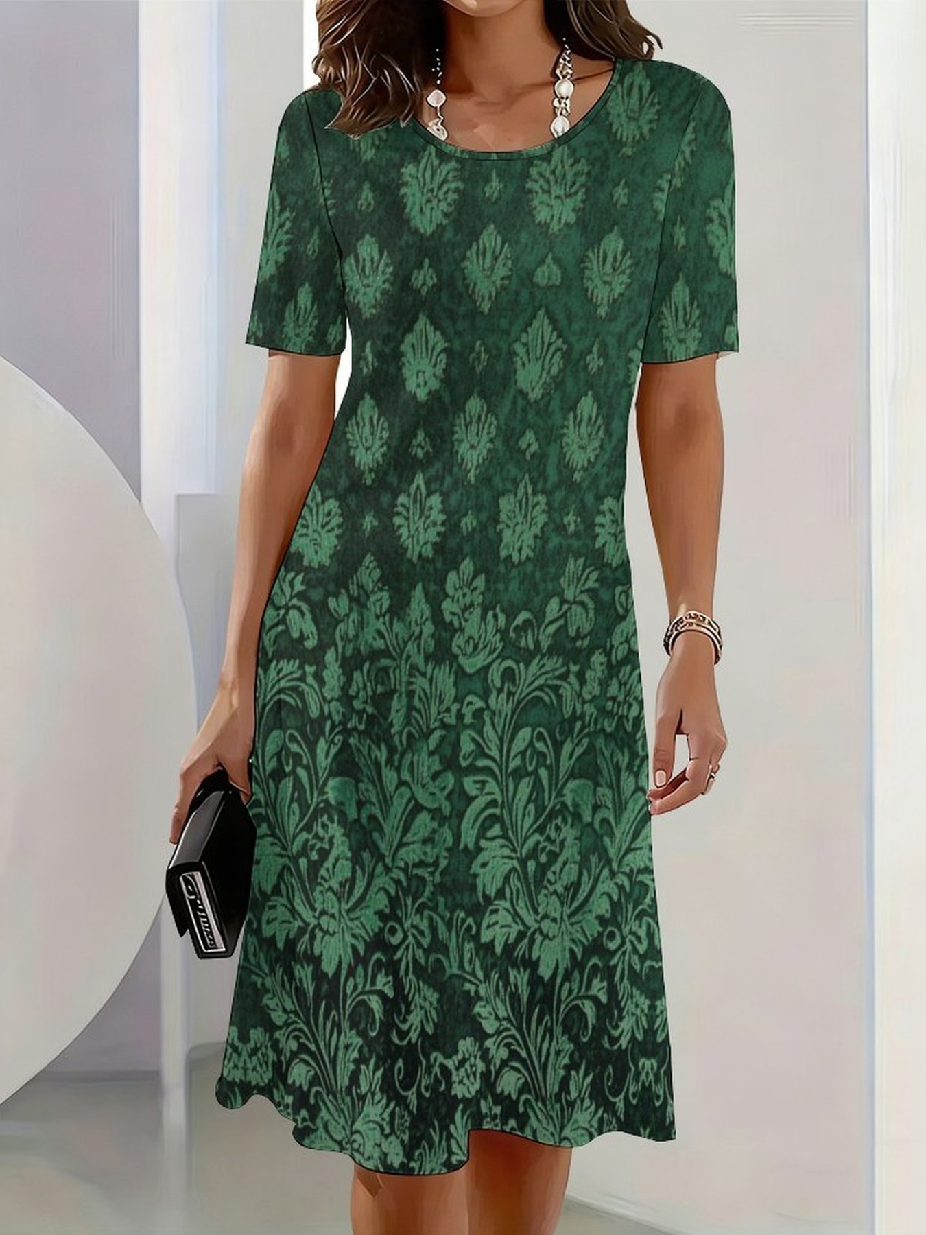 damask print dress sold on Temu United States