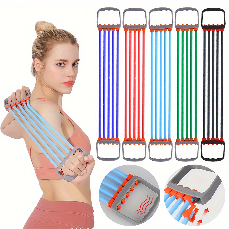 

Multifunctional Adjustable Chest Expander, Arm Muscle Trainer, Fitness Equipment, 5-tube Resistance Bands For Muscle Building