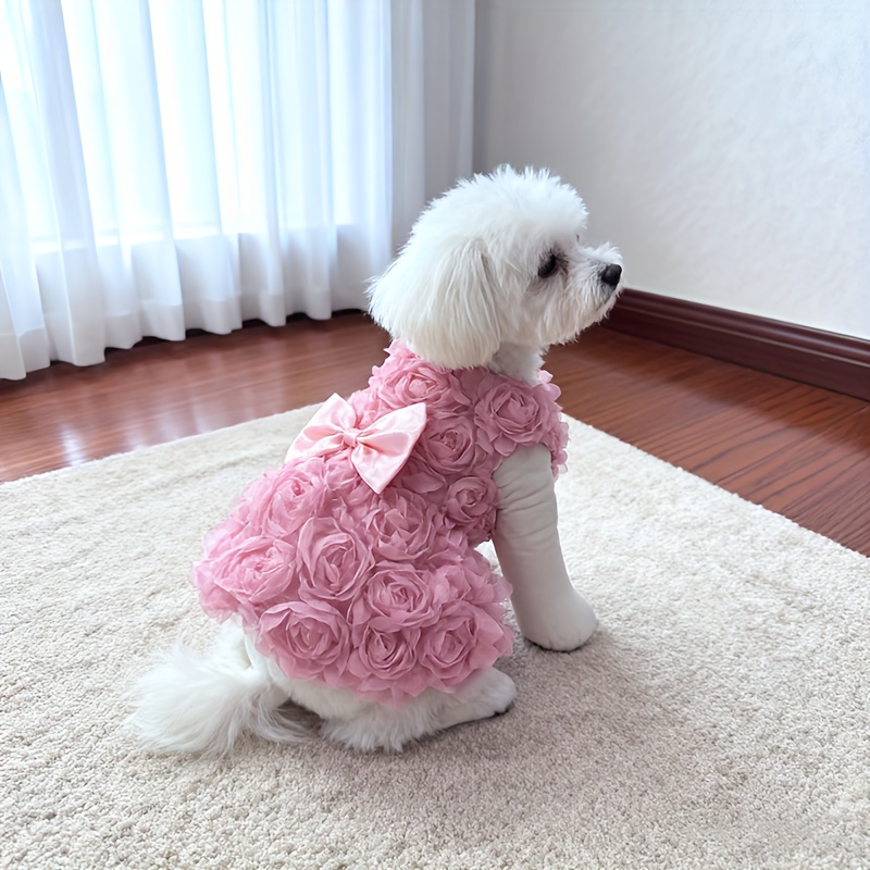 TEMU 1 Princess-style Flower Dress, Cute Pet Dress For Cats And Dogs, Multiple Sizes