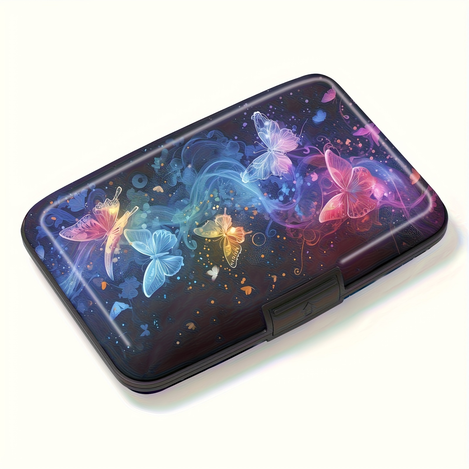 Mini RFID Aluminum Wallet Credit Cards Holder with Mandala Design - Durable Metal Business Card Case for Men & Women, Vibrant Cosmic Pattern, Secure RFID Protection, Compact & Stylish, Travel Wallet | Vintage Style Wallet | Durable Metal Case