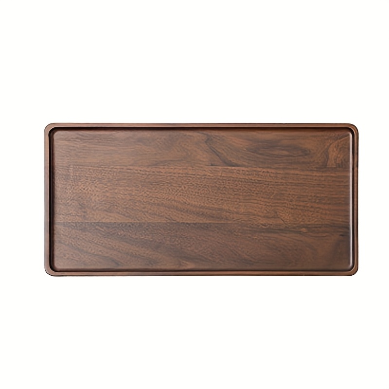 TEMU Plateau de Service en Bois de Noir Élégant - Rectangulaire pour Thé, Fruits, Café & Gâteau | Décoration Polyvalente pour Maison & Restaurant