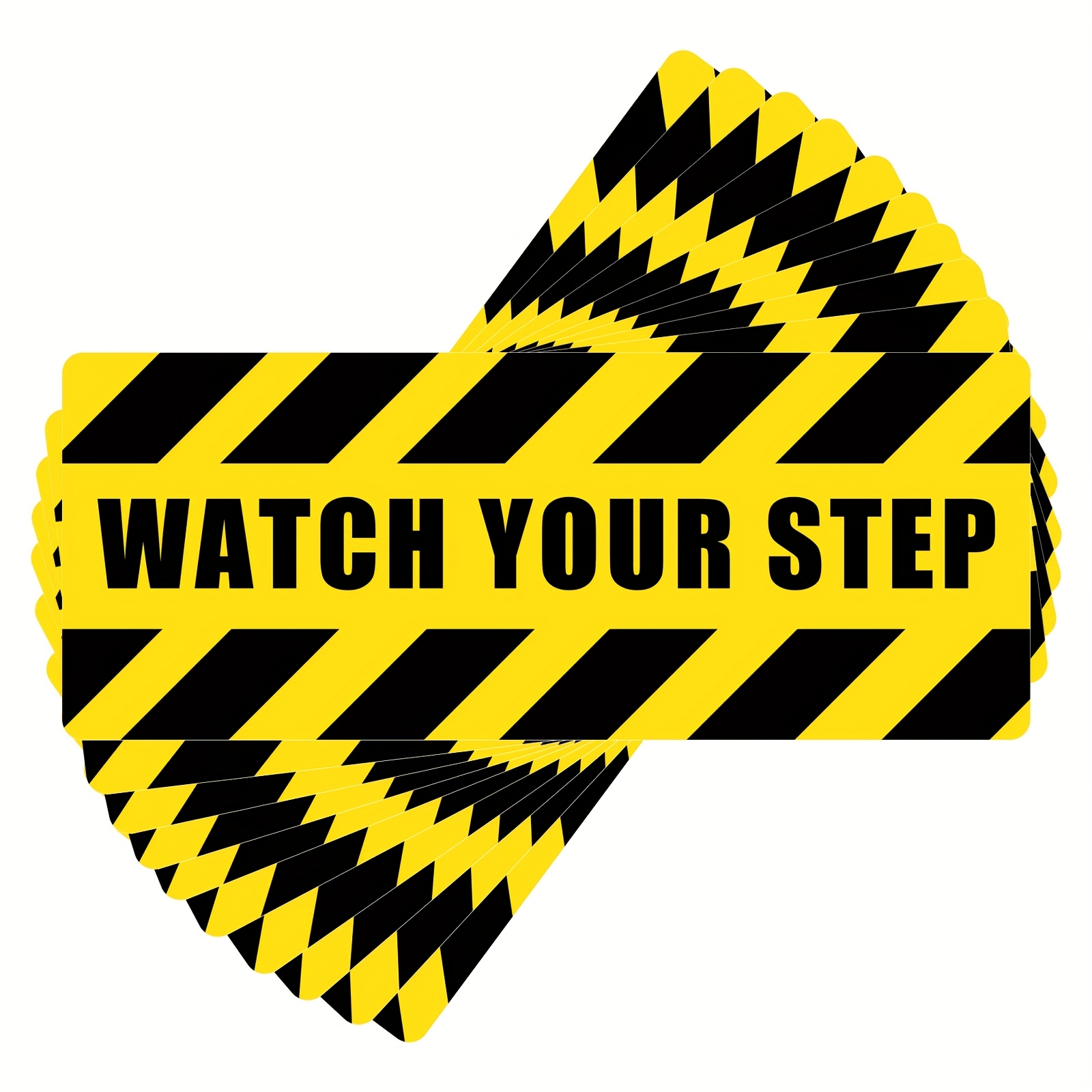 TEMU 10-pack Anti-slip Warning Stickers, "" Stair Sign, 25x10cm (9.8×3.9 Inches) Rectangular High-adhesive, Suitable For Floors//workplaces, Safety