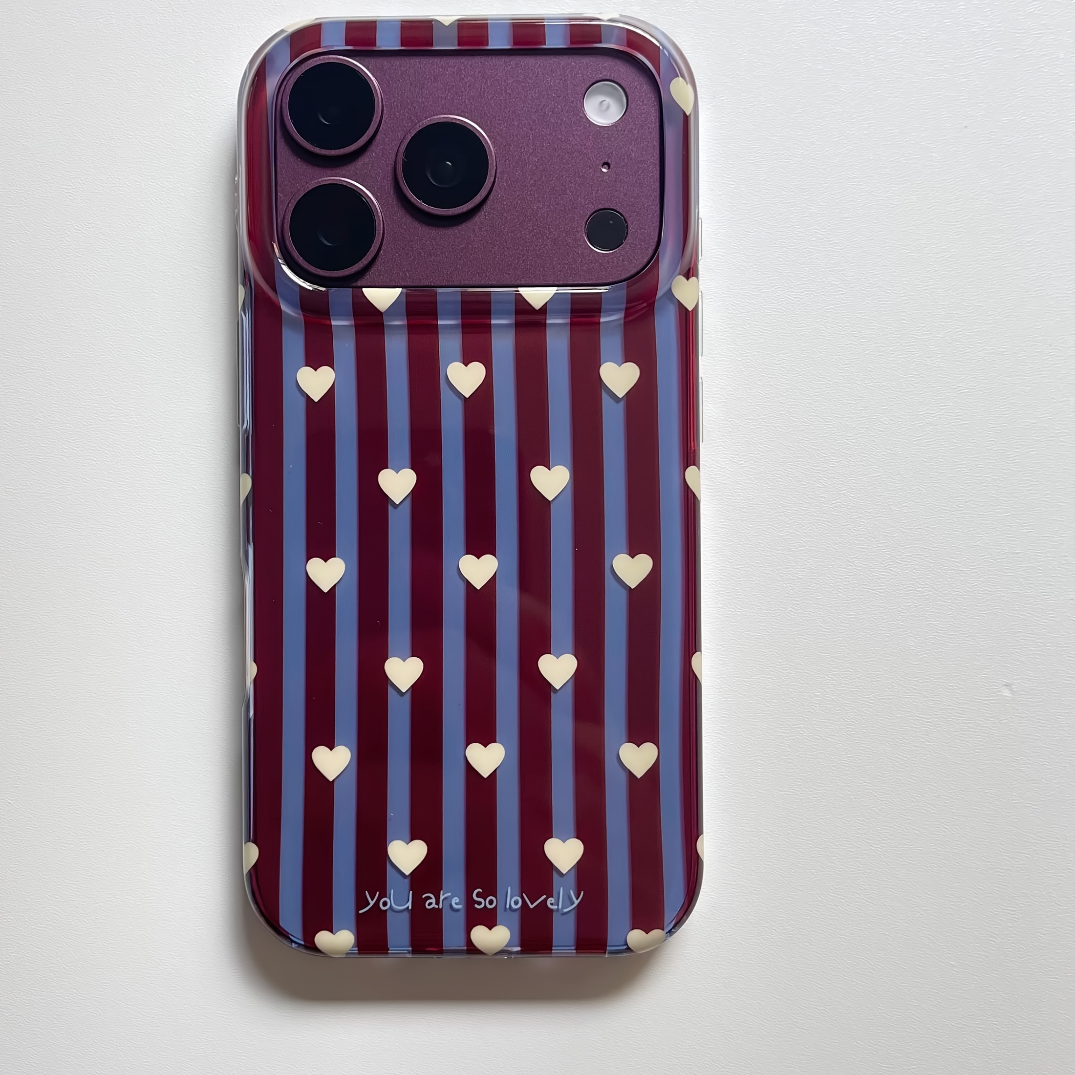 TEMU para teléfono: con de corazones a rayas para iPhone 18, iPhone 18 Pro Max, iPhone 18 Pro/16/11/13/ Plus/15 Pro/15 Pro Max/12/14 Pro Max/11 Pro