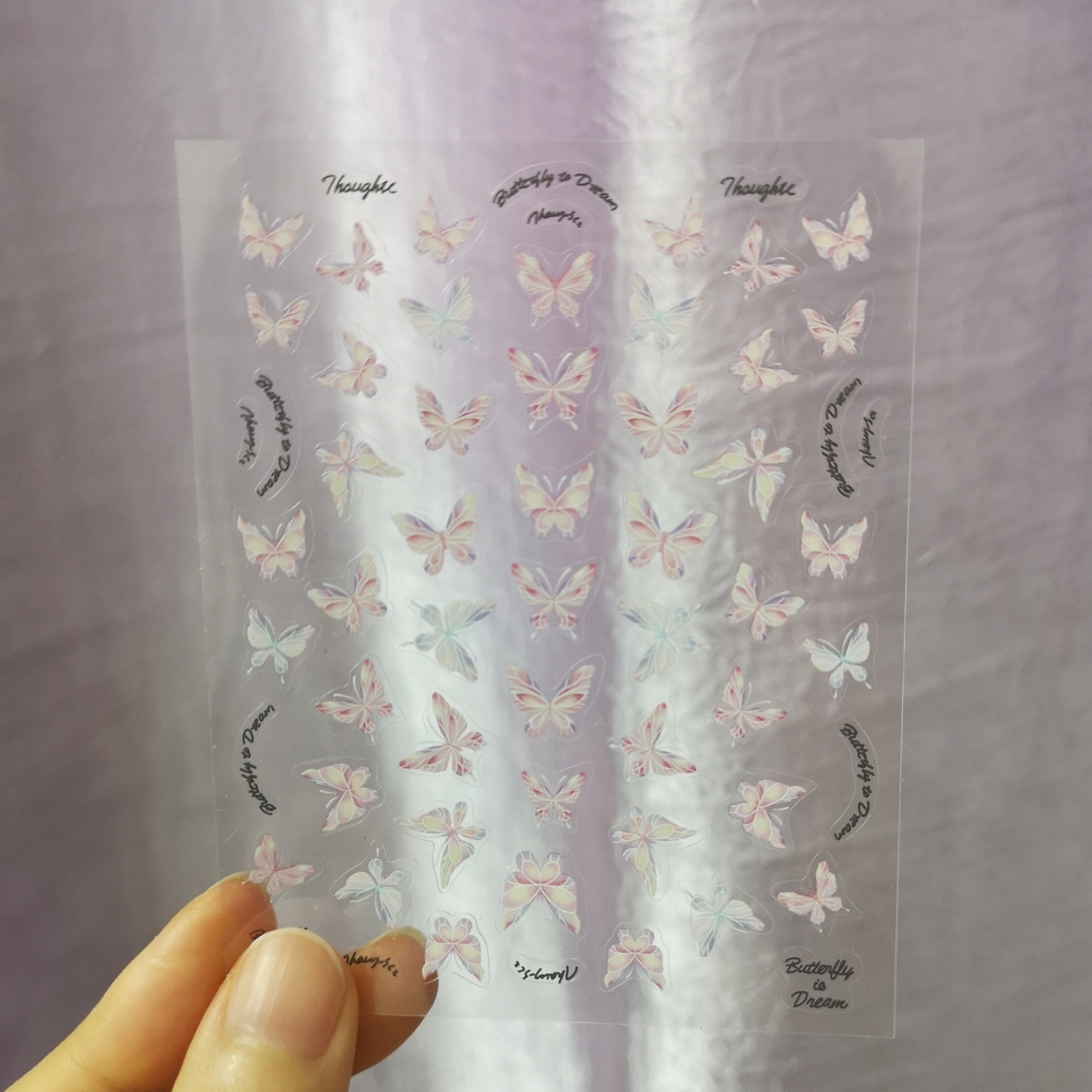 

Butterfly & Shell Sequin Nail Art Stickers - 1/2/3 Pcs, Premium Embossed 5d Fairy Decals For Diy Manicure