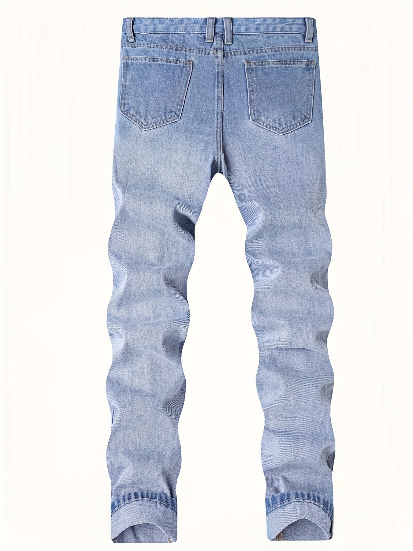 Boys Ripped Gradient Denim Pants, Trendy Jeans, Skinny Pants For Kids