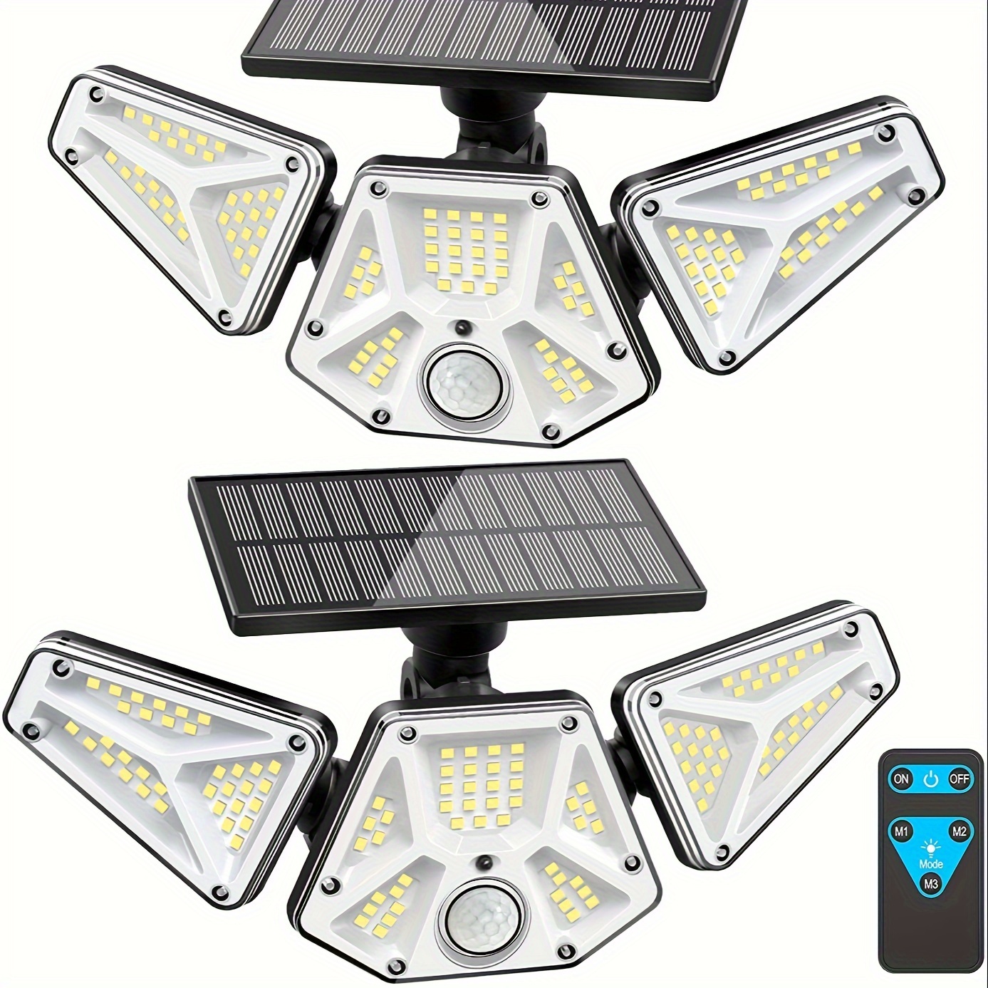 

Solar Outdoor Lights, 2pack Motion Sensor Flood Security Light With Remote Control For Outside Garage Yard