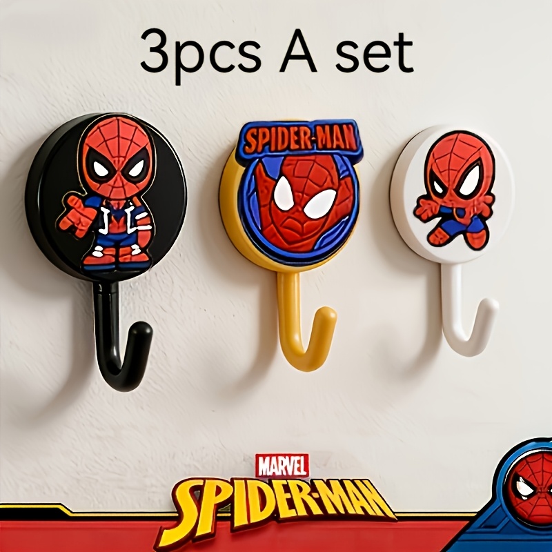 E-shop 3-teiliges Set Marvel Themen-Schwebregal mit nahtlosem Haken-Design | Bohrfreier Kleber | Aufbewahrungshaken für Zuhause | Dekohaken,