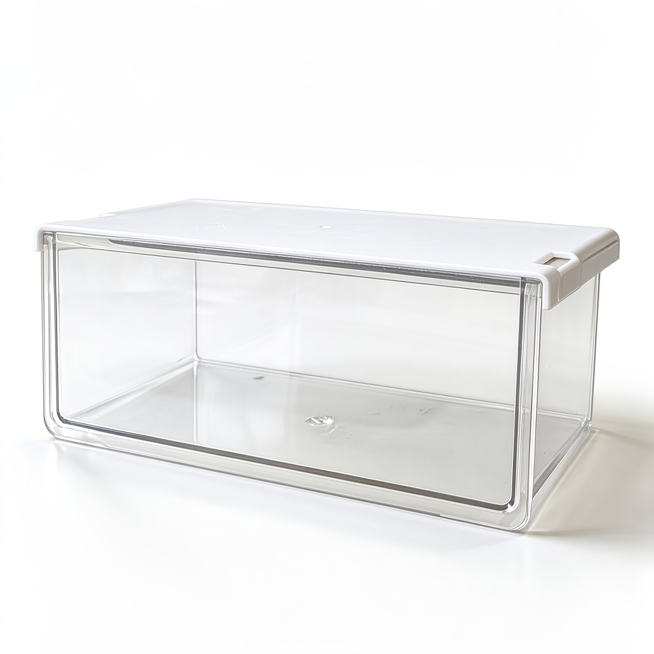 TEMU 33° Tilted Hanging Cabinet Organizer, Clear Self-adhesive Pull-out Bin, Medium Size Under Desk And Bathroom Storage For Kitchen, Office, And