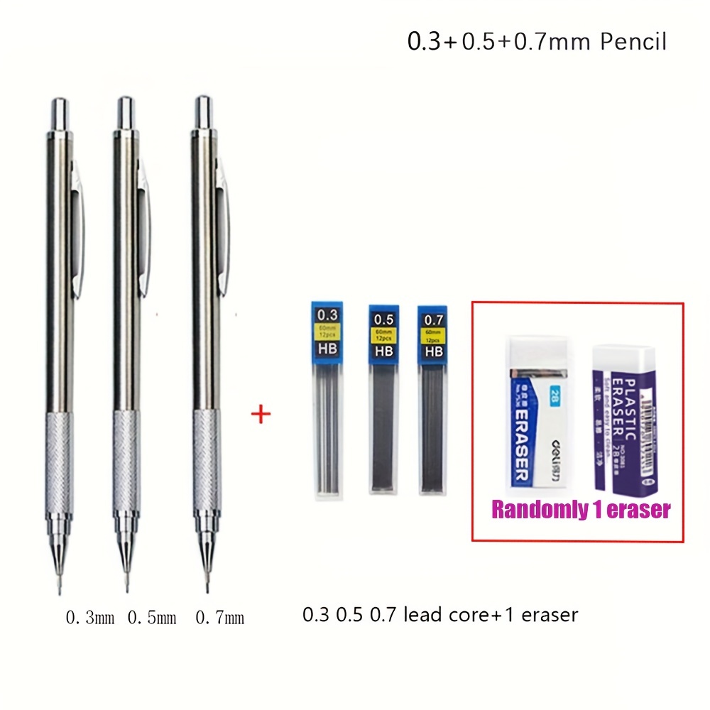 Acquista Set di matite meccaniche in metallo 0.3 0.5 0.7 0.9 1.3 2.0mm  Ricariche di piombo Arte Disegno automatico Matite per schizzi Forniture  scolastiche per ufficio