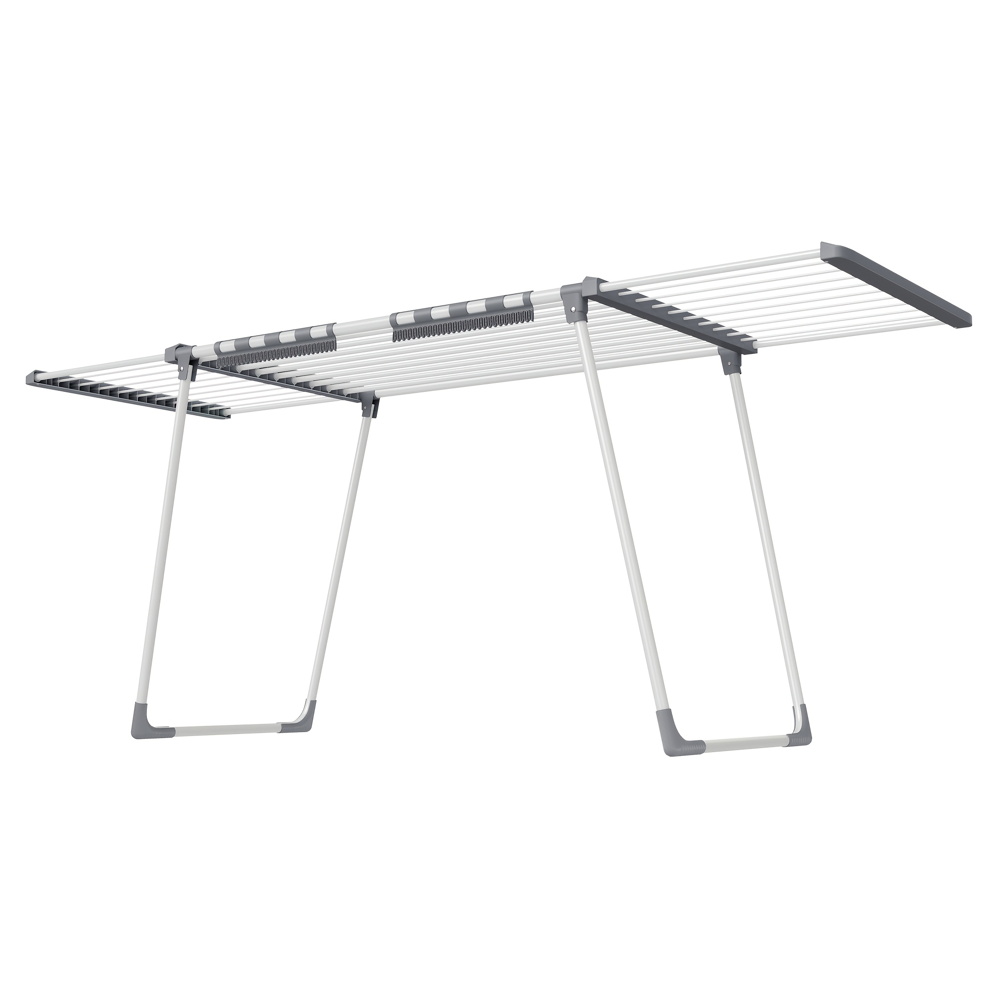 Image of Clothes Drying Rack, Freestanding Dryer, Extendable , 22m² Drying Area, With Sock Holder, Foldable, White And Gray, Drying Racks