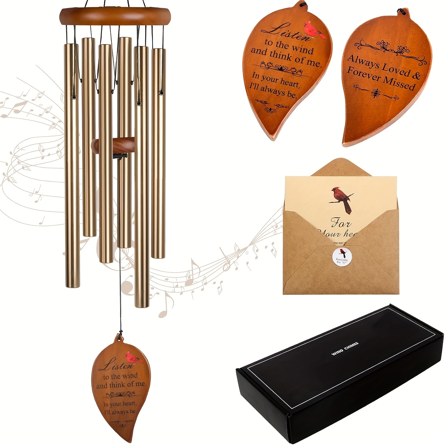 

Wind Chimes 32" Memorial Wind Chimes For Loss Of Bereavement Gifts Condolence Gifts Sympathy Windchimes In Memory Of Mother Father In Our Heart Golden