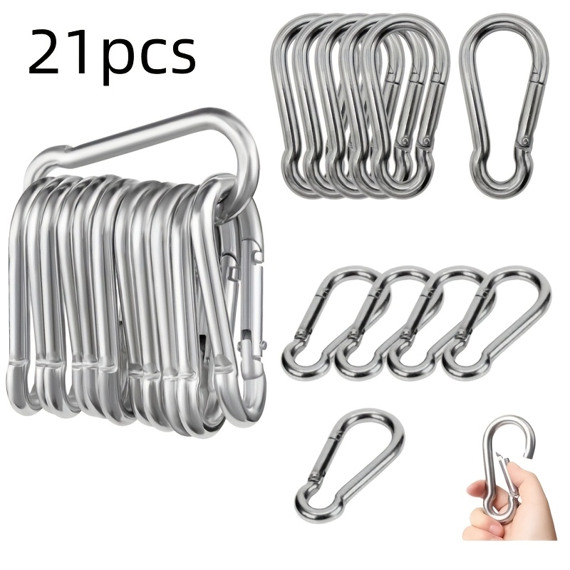 21-teiliges schlüsselanhänger-set für herren, anhänger, schlüsselbund-hängeornament, multifunktionaler, langlebiger befestiger,   für hängematten, fitness-schaukeln, camping, wandern, schlüsselring-federhaken-set