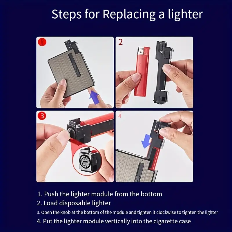 1pc box creative pattern removable lighter thickened moisture of 10 without lighter replaceable lighter creative separated automatic up smoking box suitable for fathers day and new year gifts details 2