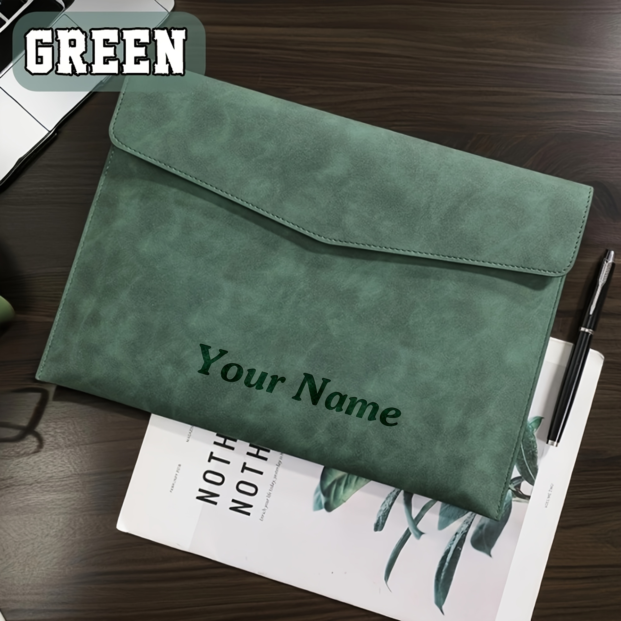 TEMU 1pc Personalized A4 File Folder | Magnetic Closure Waterproof Large Capacity Organizer Custom Birthday Gift | Father's Day Gift