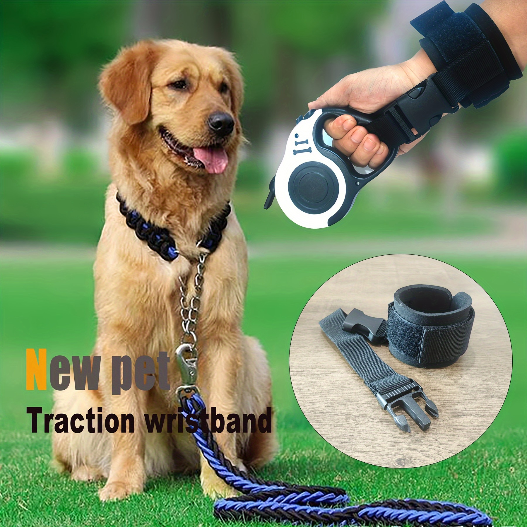 

[] Adjustable Dog Leash Wrist Strap With Breathable Soft Mesh - , Comfortable Grip For Golden Retrievers & - Easy Design For Any Leash, Retractable Dog Leash