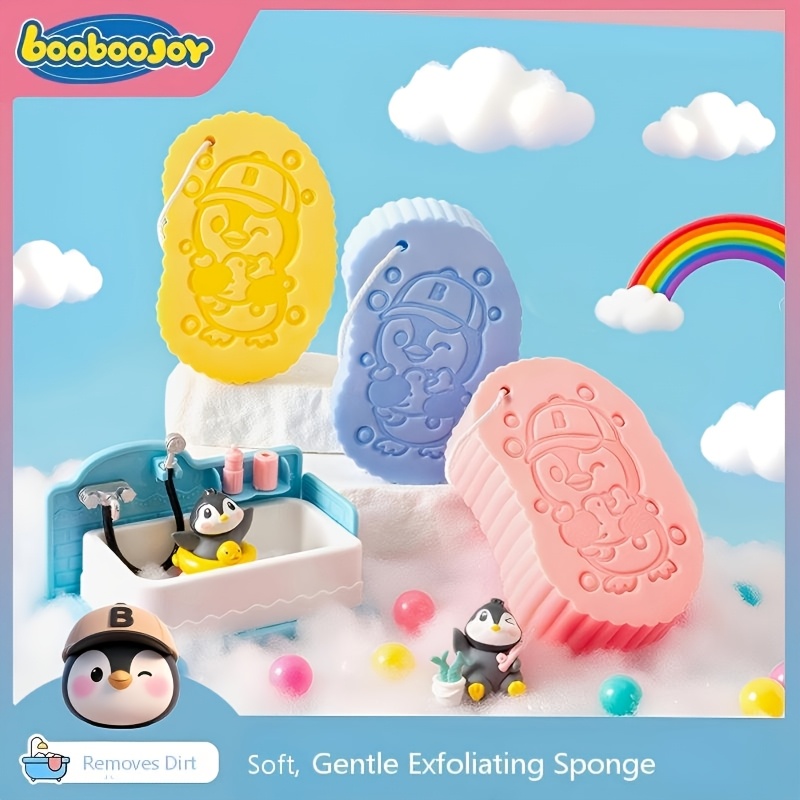 BooBooJoy Painless Exfoliating Bath Sponge, Gentle Cleansing