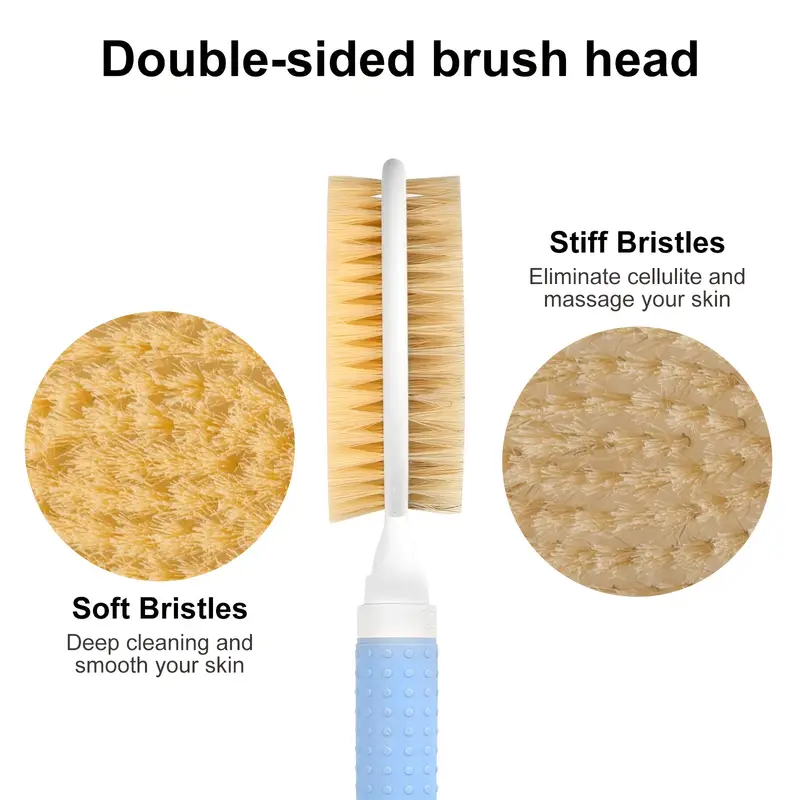 adjustable telescopic long handle bath brush ergonomic back scrubber with soft bristles for gentle exfoliation shower bath tool lightweight portable design for reach areas travel bath accessories personal care accessory ergonomic handle durable bristles compact storage Product details 0