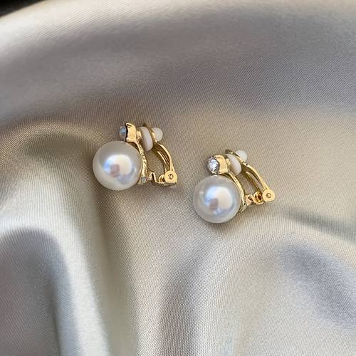 1 pair no piercing required clip on earrings synthetic zirconia inlaid fashionable exquisite clasp earrings elegant with and wear