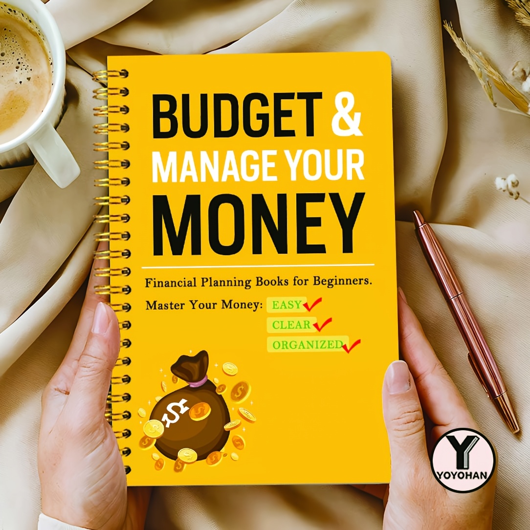 TEMU 1pc Planificateur Budgétaire, Reliure Spirale Format A5 (5,5" x 8,3"), Carnet de des Revenus et Dépenses, Organisateur de Budget Annuel et