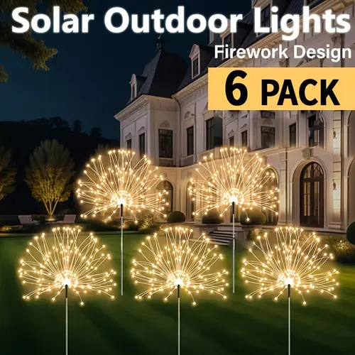solar garden light 540 led fireworks 8 lighting solar charging outdoor decorative for camping rv tent garden yard sidewalk party wedding birthday christmas halloween warm white