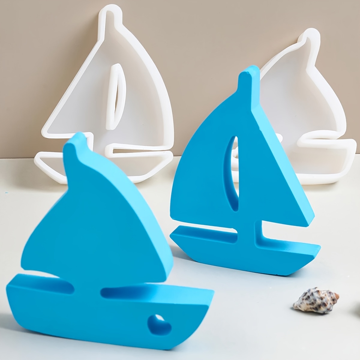 

1 Set 3d Sailboat Silicone Molds For Candle, Soap, Plaster, Concrete, Resin - Diy Craft Handmade Ornaments, Aromatherapy - Irregular Shape, Decor