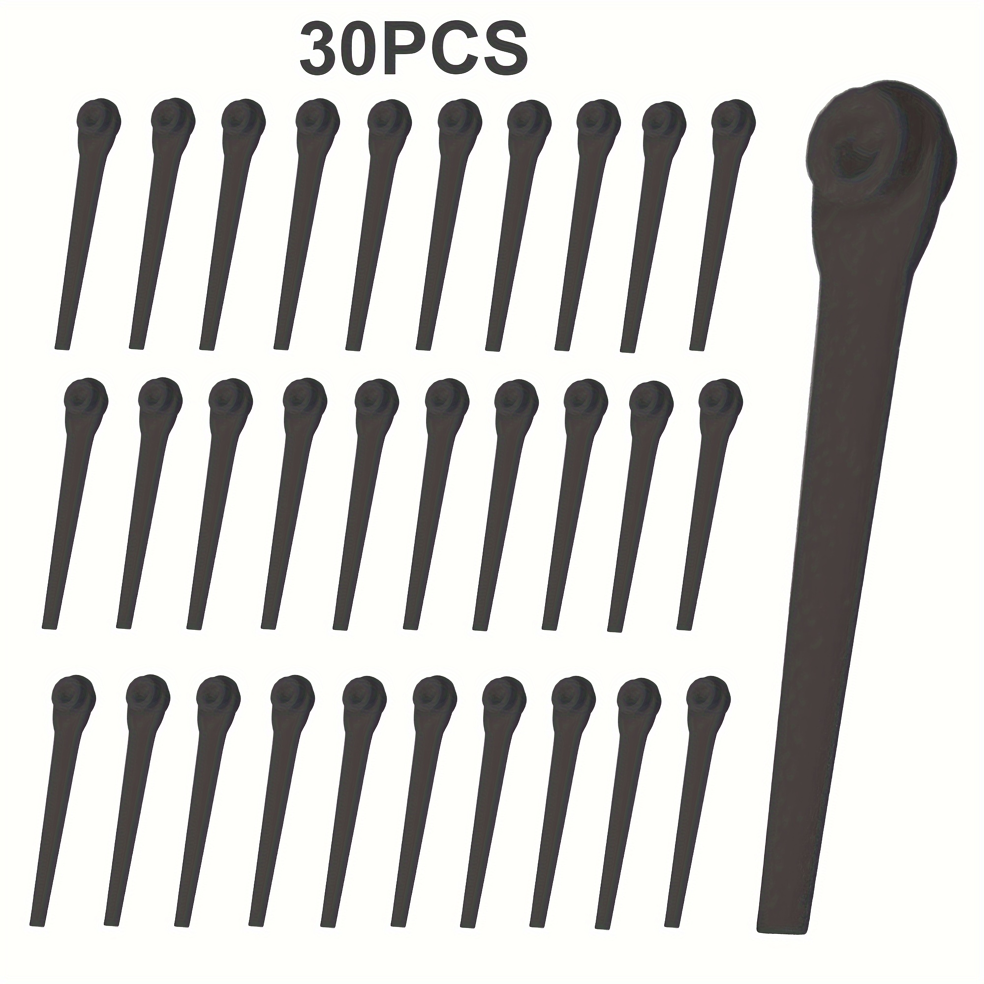 30pcs Plastic Trimmer Blades, For Garden Lawn Mower, Machine Trimming Accessories Tools, Lawn Mower Accessories