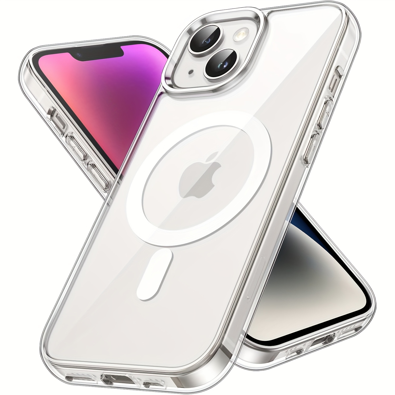 magnetic clear phone case for iphone   air 17 pro 17 pro   16  14 13 12     max compatible with magsafe wireless charging shockproof anti scratch bumper cover with transparent back