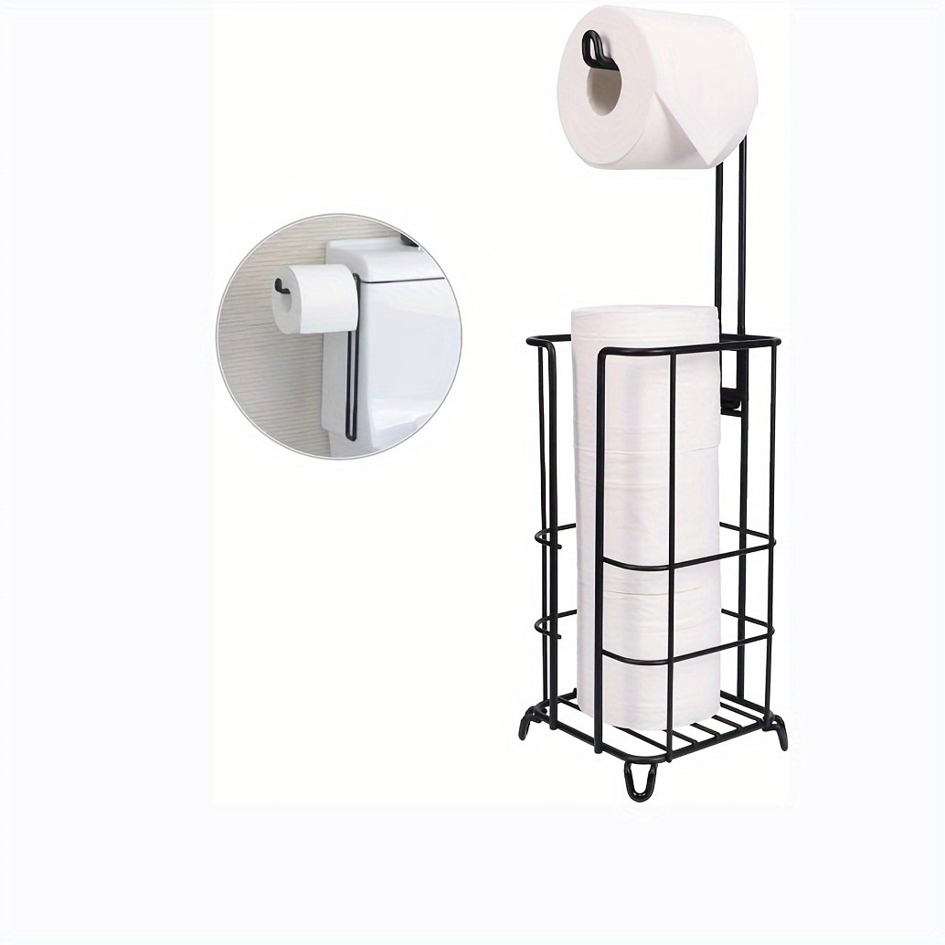 

Toilet Paper Holder Stand - Free Standing Toilet Paper Holder - Bathroom Toilet Paper Holder - Tissue Holder For Bathroom With Shelf