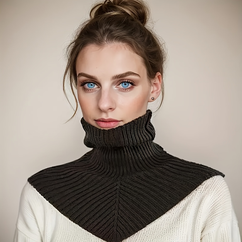 

A Knitted Neck Cover For Men And Women In Autumn And Winter, Soft And Comfortable, Warm Neck Collar, Turtleneck Sweater, Fake Collar, Cape, Shawl