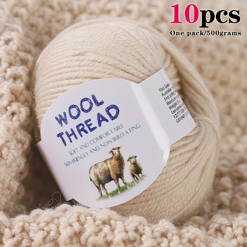 10 balls of australian wool yarn each pack weighs 500g 70 australian wool and 30 anti pilling fiber suitable for knitting sweaters cardigans scarves hats warm clothing and crafts   in multiple colors 0