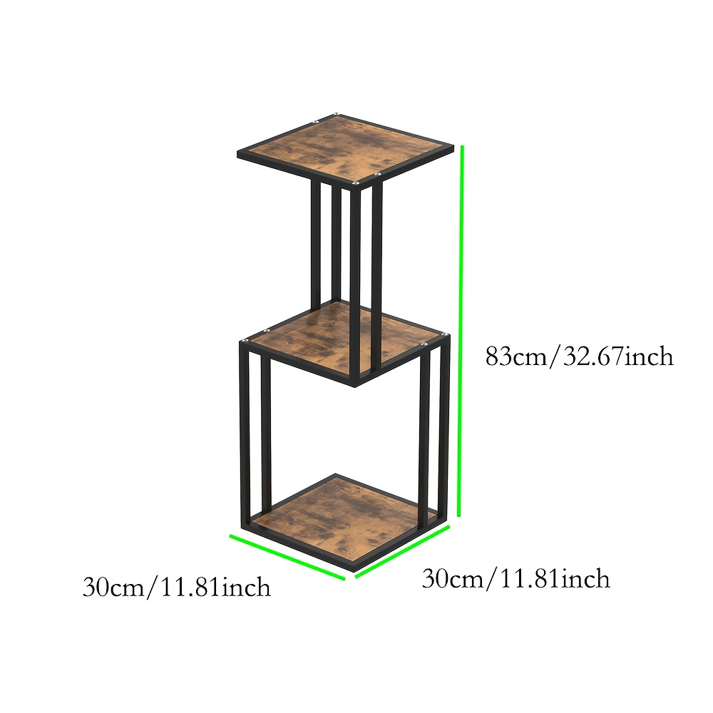 3-tier Corner Shelving Unit, Multi-functional Corner Storage Rack, Living Room Storage Solution, Suitable For Living Rooms And Bedrooms, 30x30x123cm, Brown, Utility Racks